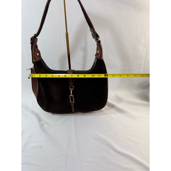 Coronado Dark Chocolate Suede Concealed Carry Purse with Brown Leather Strap - Picture 9 of 16